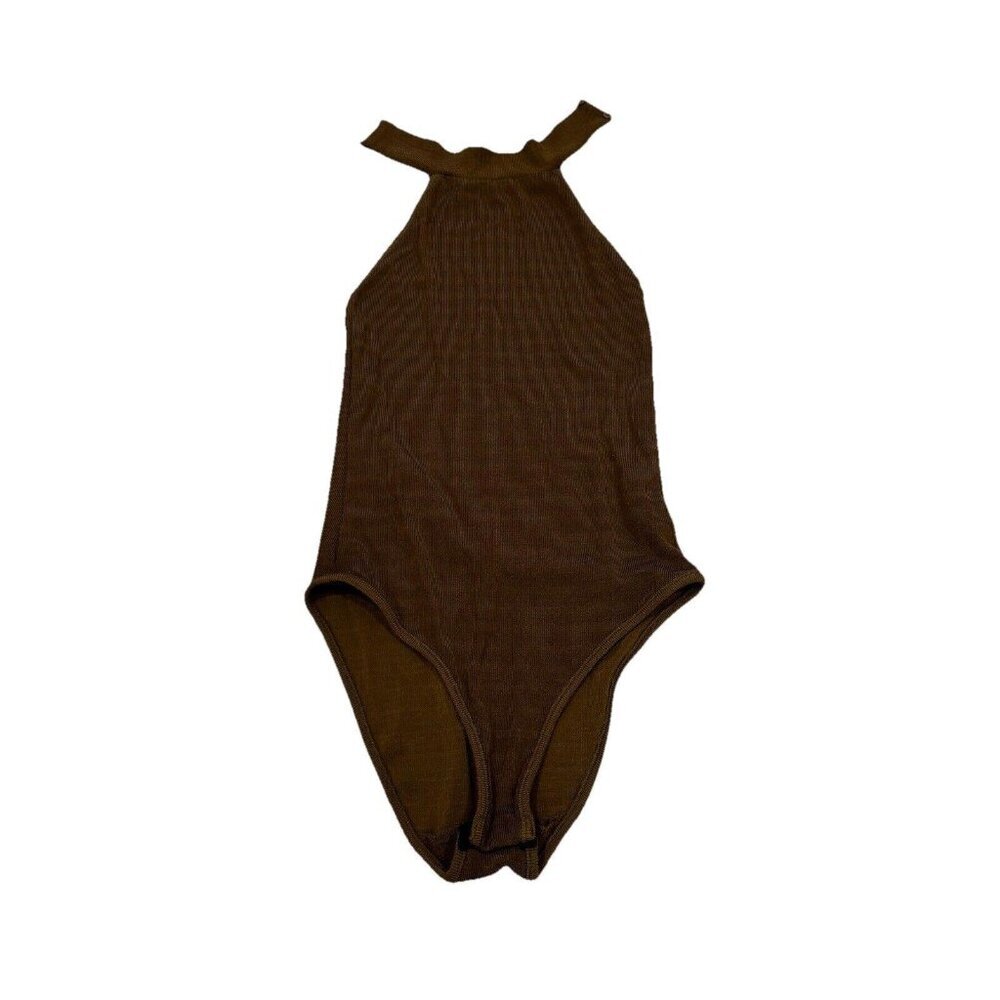 Women’s Zara Halter Top Bodysuit Gold Small S Open Back